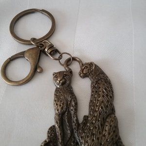 Bronze Color Cat Key Chain Brand New